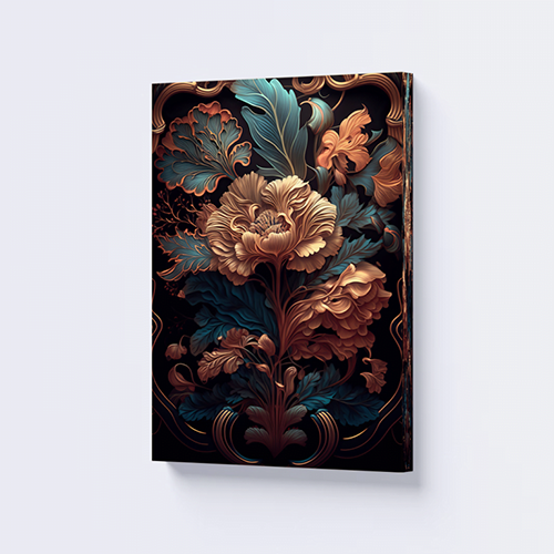 Tableau décoratif - Fleurs doré​